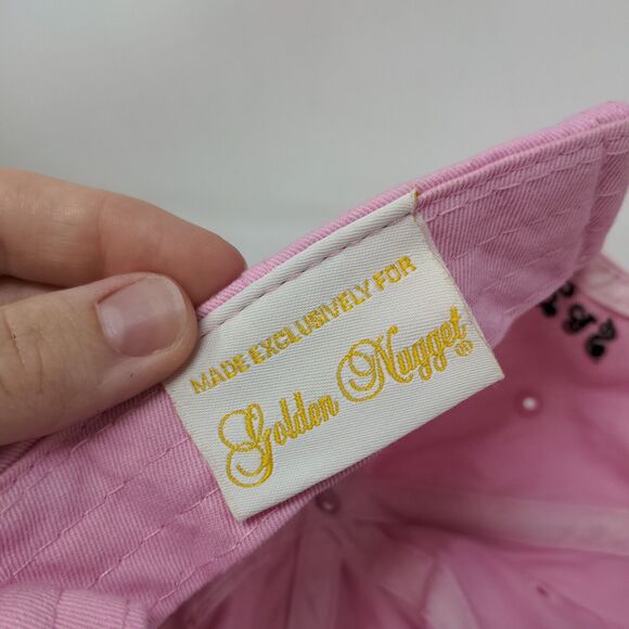 Golden Nugget Slideback Hat Pink OSFA Adjustable Embroidered Rhinestone - Picture 11 of 11